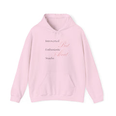 Low-Key Vibes, High-Key Snacks – The Introverted But Enthusiastic About Snacks Hoodie
