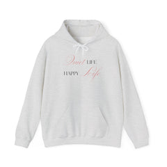 Less Noise, More Joy – The Quiet Life Happy Life Hoodie 2