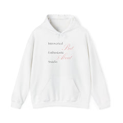 Low-Key Vibes, High-Key Snacks – The Introverted But Enthusiastic About Snacks Hoodie
