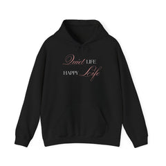 Less Noise, More Joy – The Quiet Life Happy Life Hoodie 2